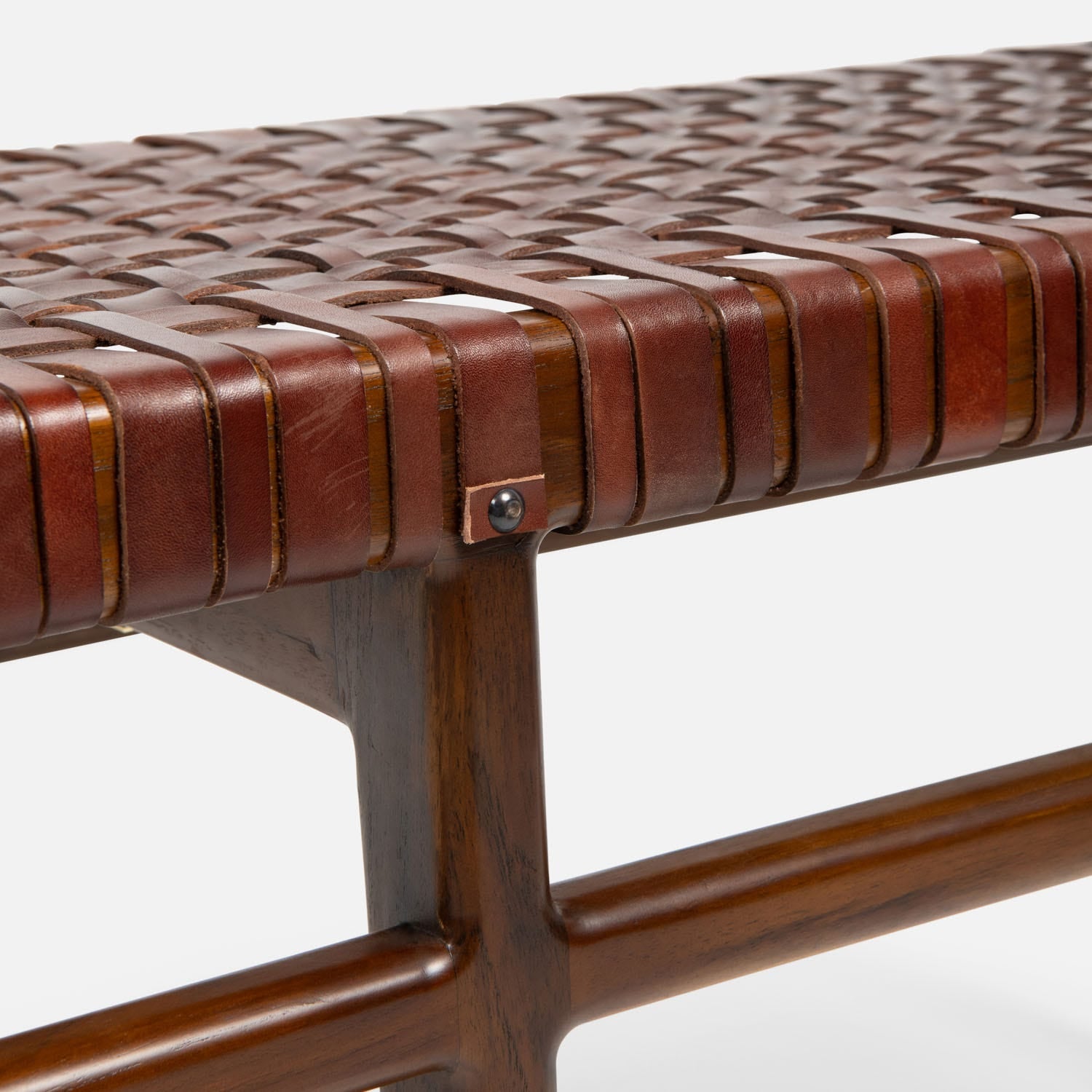 Percy Full-Grain Leather Bench
