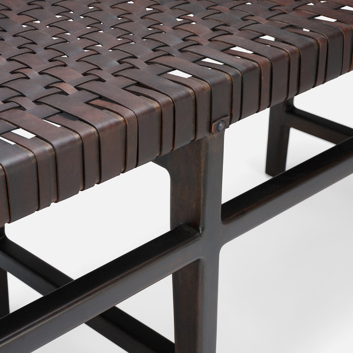 Percy Full-Grain Leather Bench