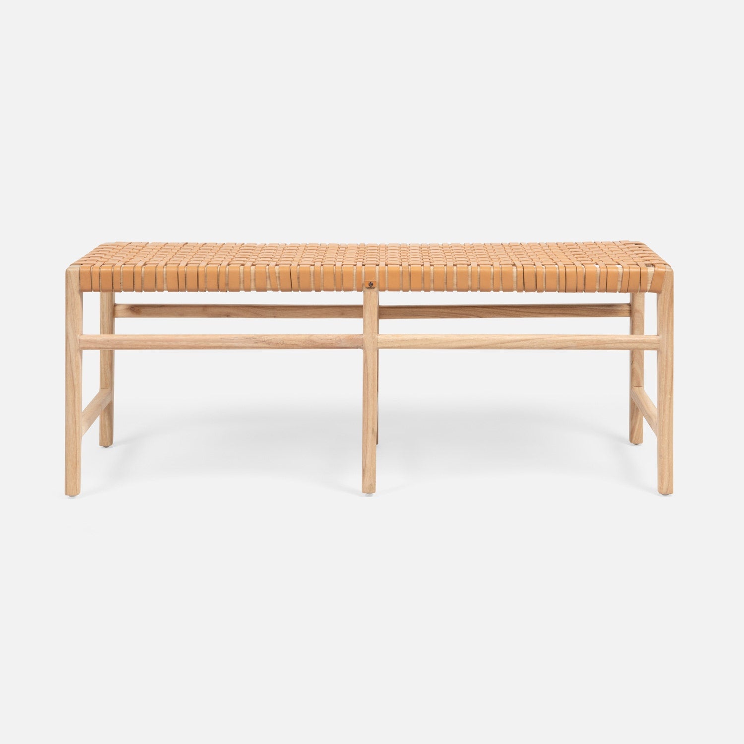 Percy Full-Grain Leather Bench