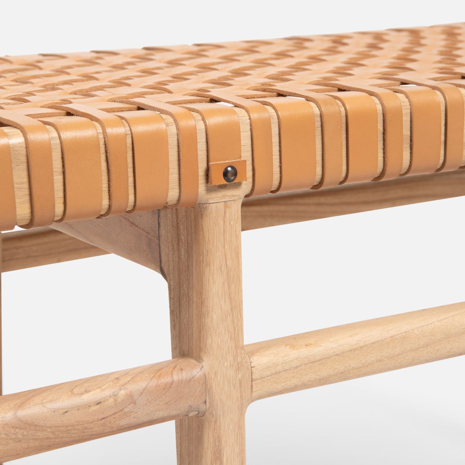 Percy Full-Grain Leather Bench