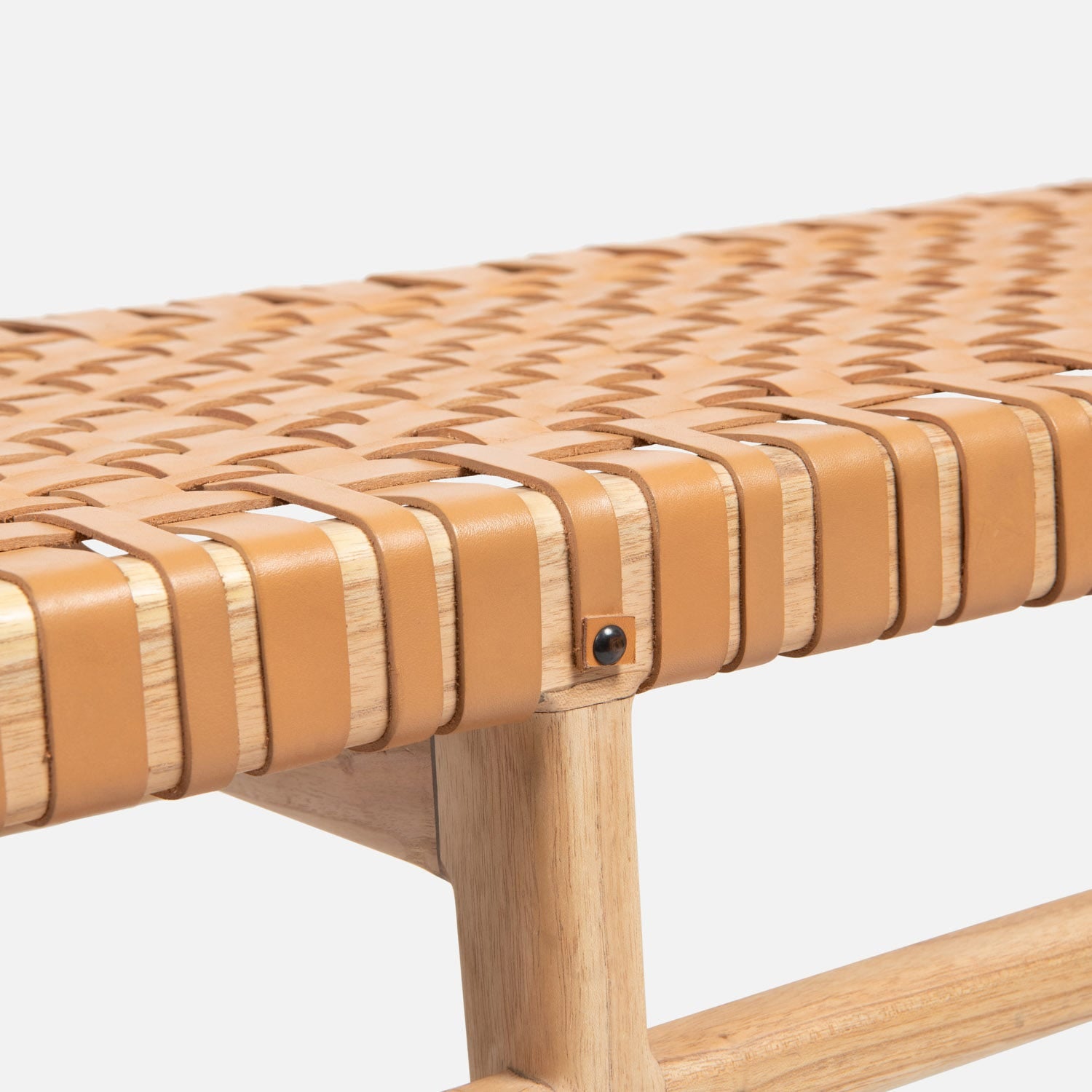 Percy Full-Grain Leather Bench