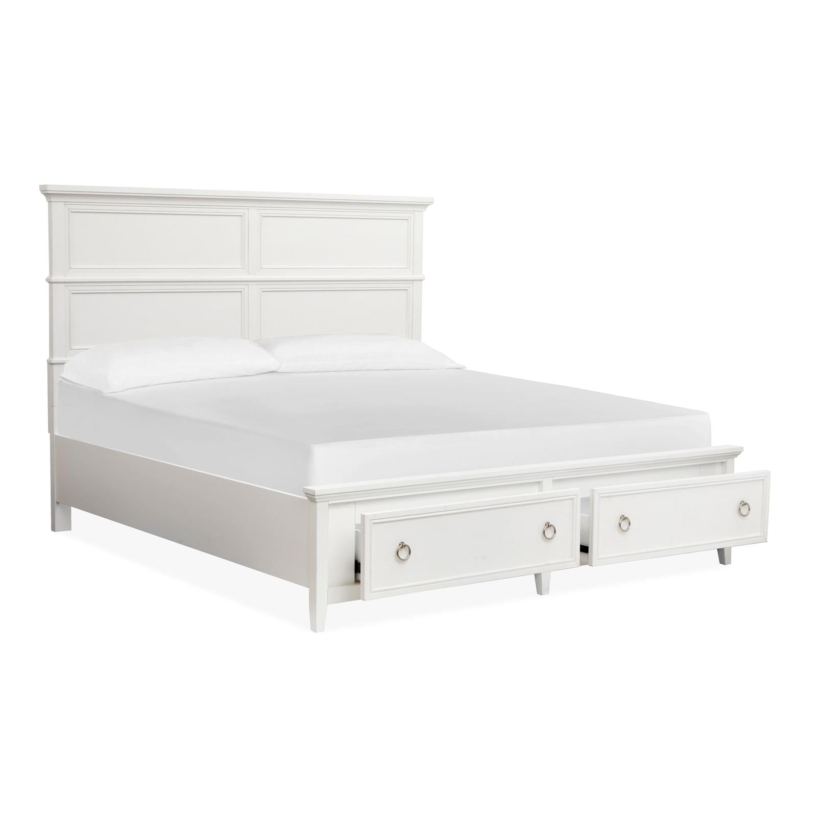 Magnussen Home Juniper Hill Whisper White California King Panel Storage Bed