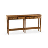 Jonathan Charles Country Walnut Four Drawer Console