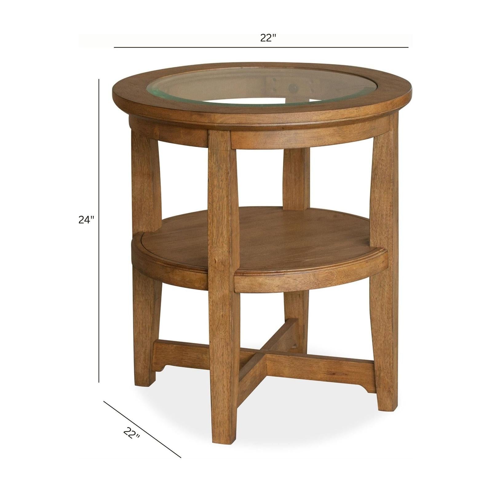 Magnussen Home Durant Honey Brown Shelf End Table
