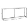 Magnussen Home Esme White Marble And Brushed Nickel Rectangular Sofa Table