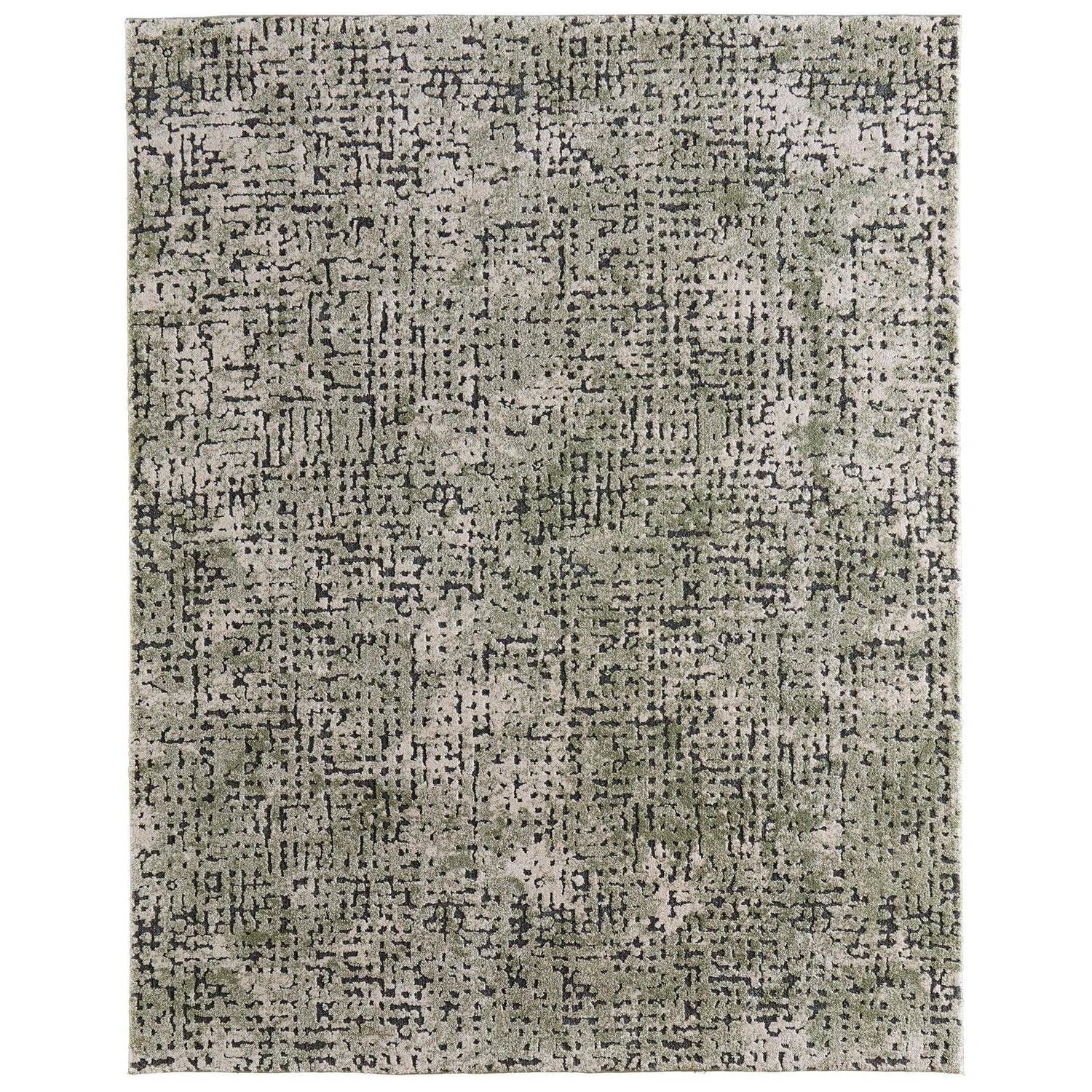 Feizy Gilmore 39UNF Modern Abstract, Green/Ivory/Black, Rug