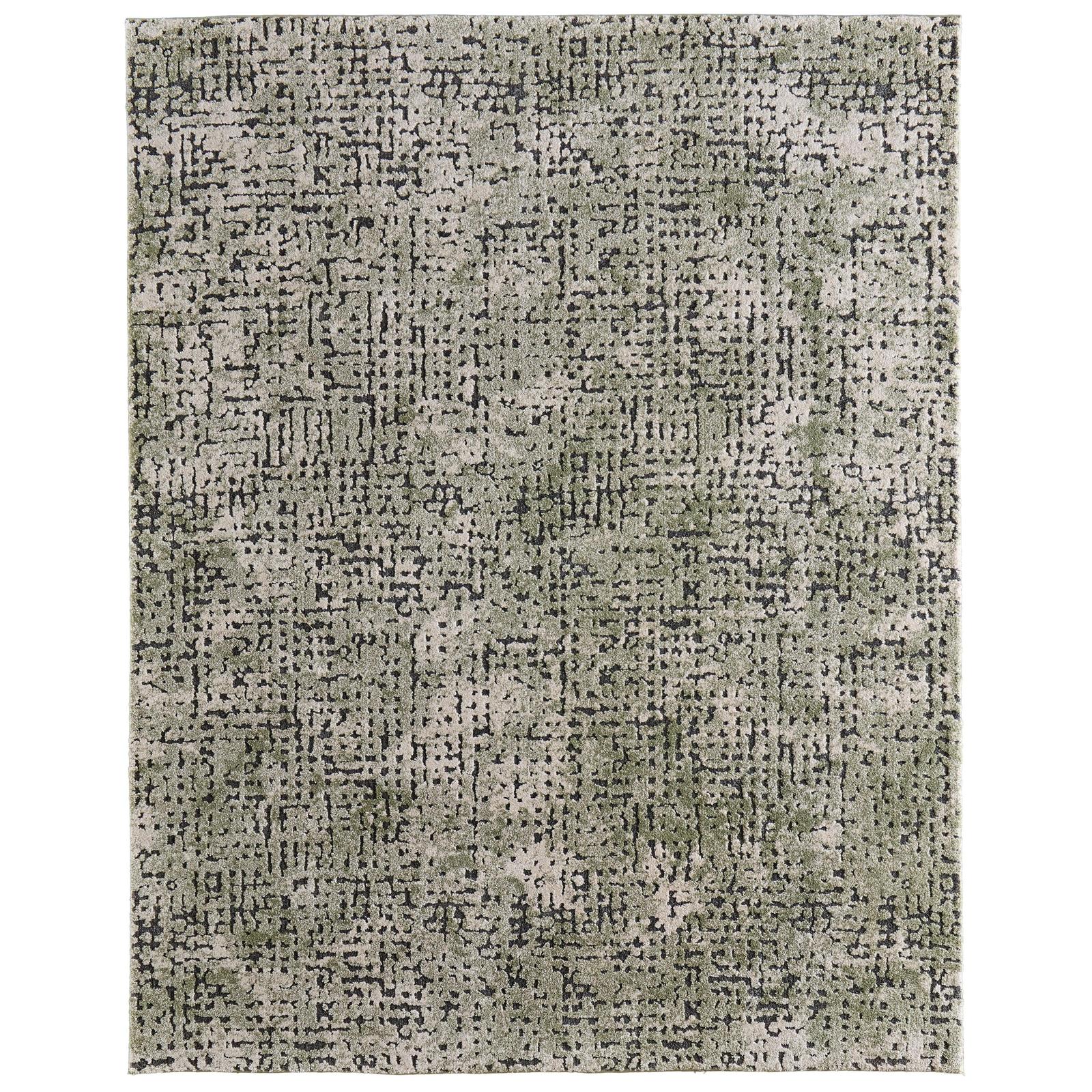 Feizy Gilmore 39UNF Modern Abstract, Green/Ivory/Black, Rug