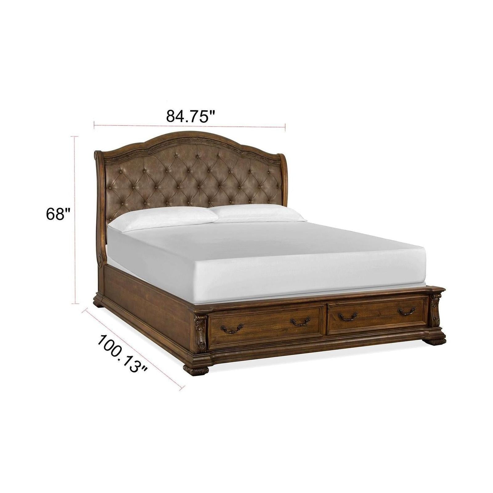 Magnussen Home Durango Willadeene Brown Upholstered Sleigh Bed