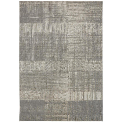 Feizy Aura 3736F Modern Abstract Rug in Gray/Ivory