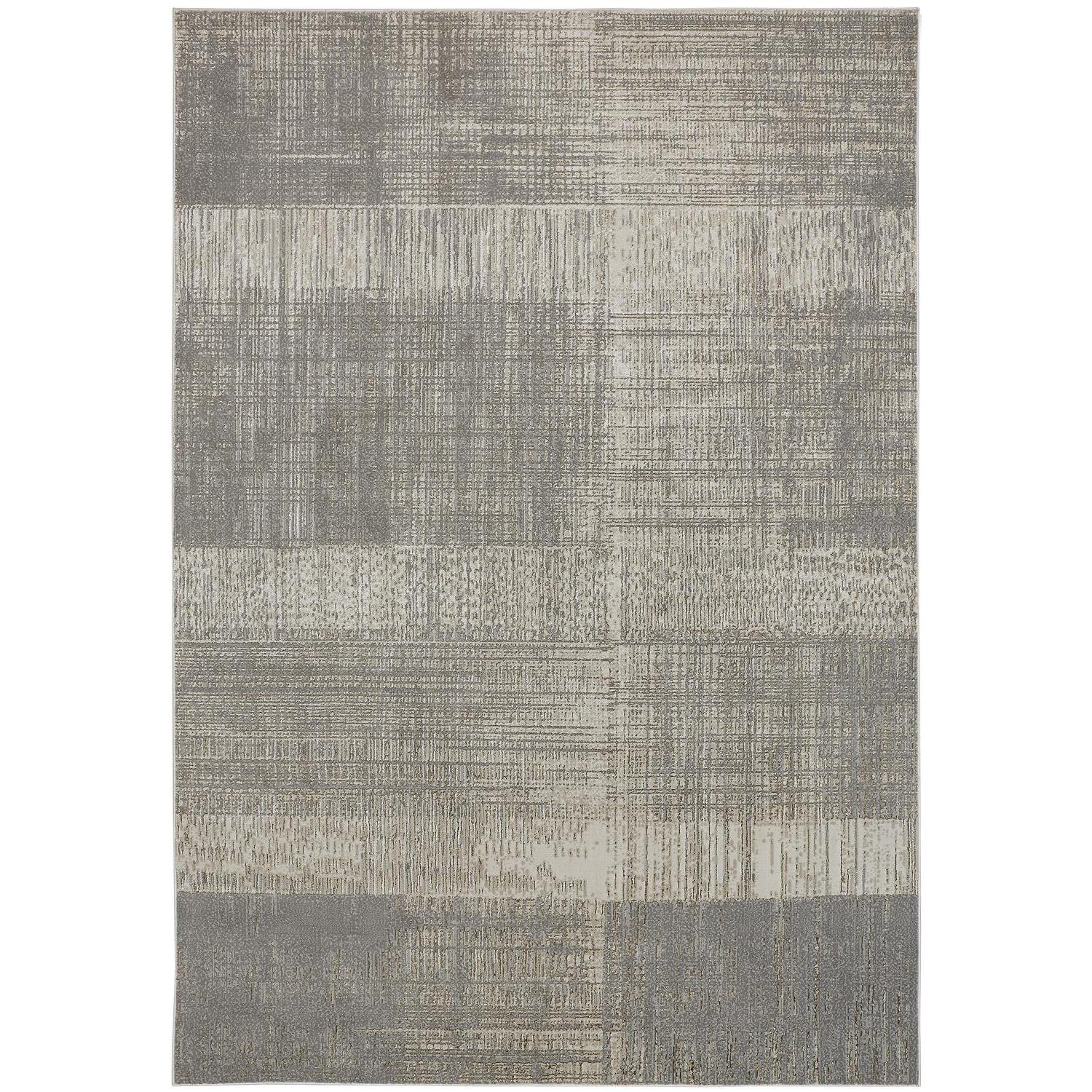 Feizy Aura 3736F Modern Abstract Rug in Gray/Ivory