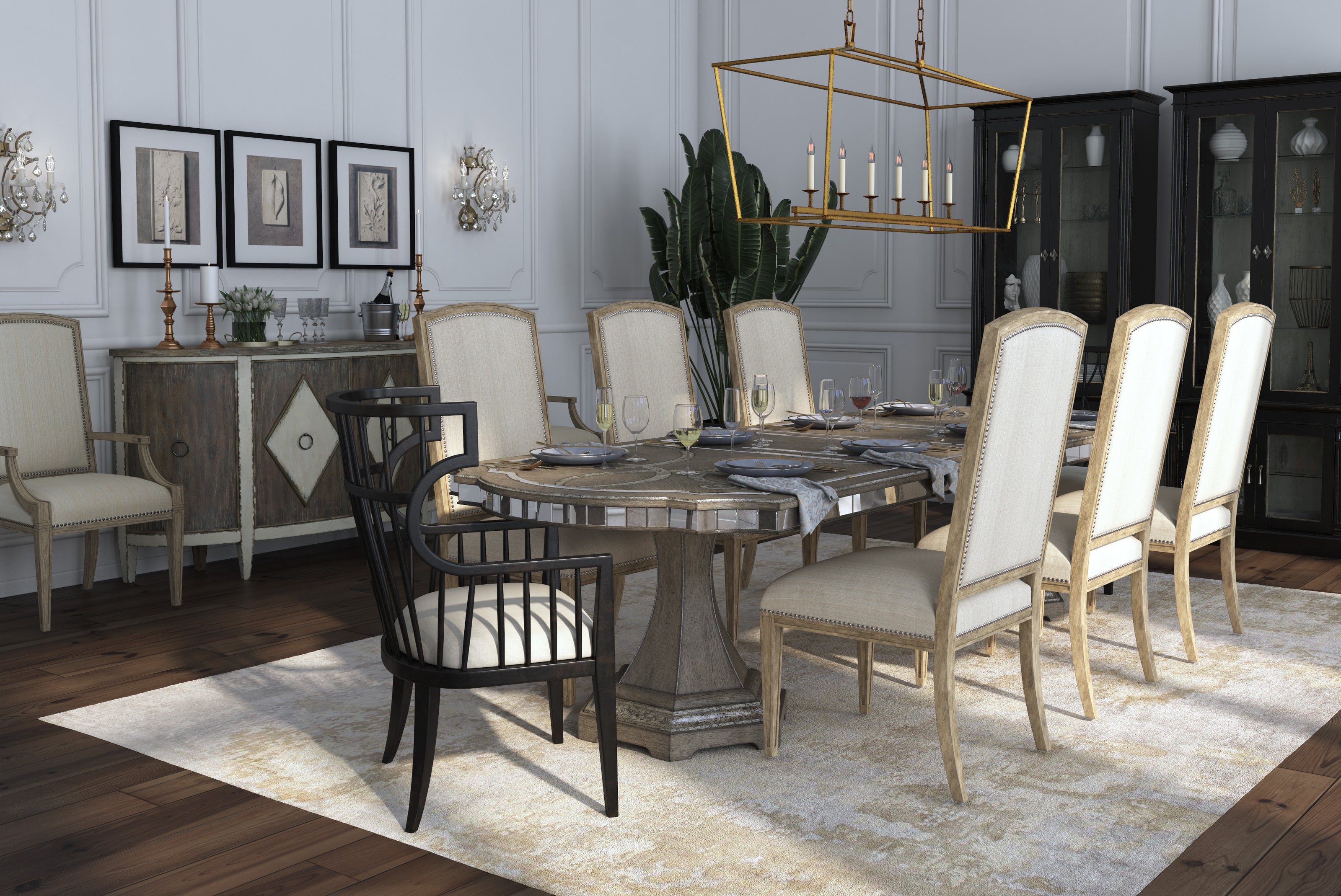 Hooker Furniture Sanctuary Rectangle Dining Table with Two 20-inch Leaves