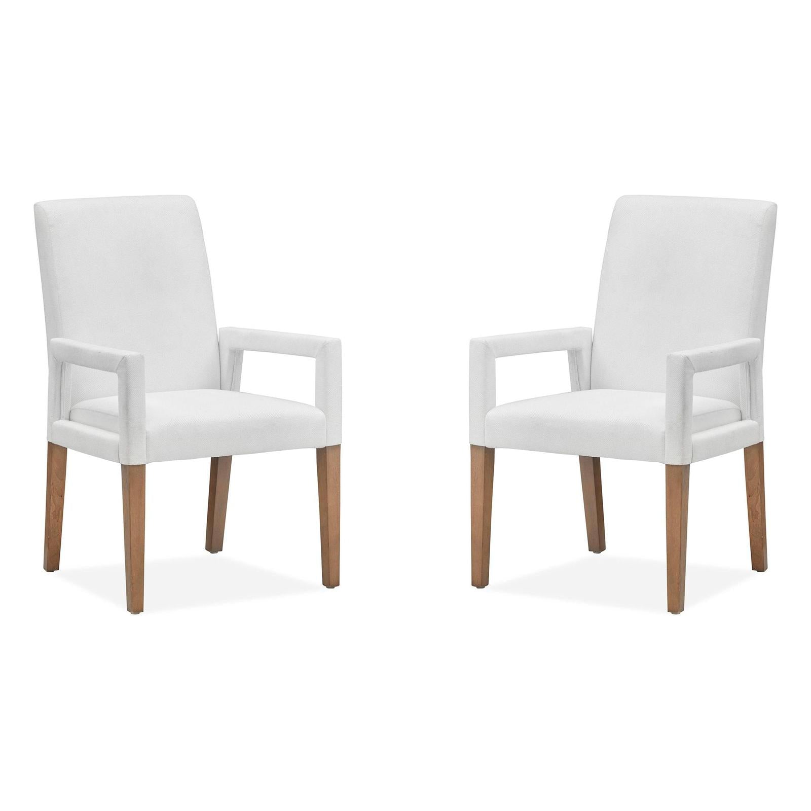 Magnussen Home Lindon Belgian Wheat Upholstered Arm Chair Set of 2