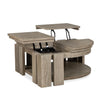 Magnussen Home Conrad Stone Harbor Grey Pie Shaped Lift Top Storage Cocktail Table With Casters