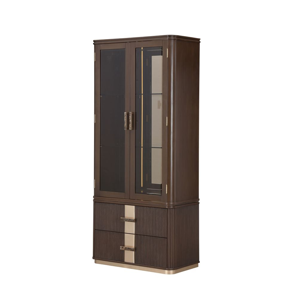 Michael Amini West Kensington Display Cabinet - Medium Espresso