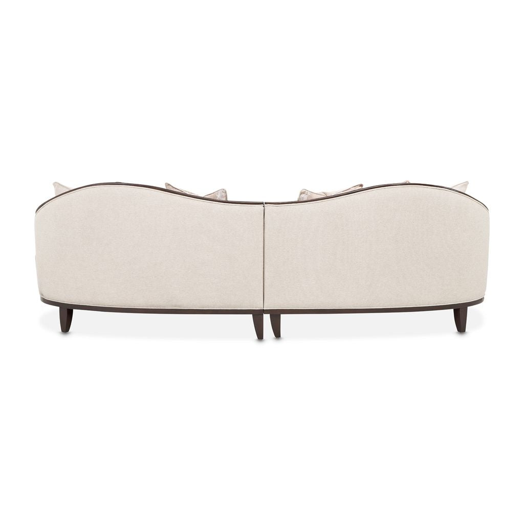 Michael Amini Camellia Field 2-Piece Chenille Sofa - Linen/Warm Pecan