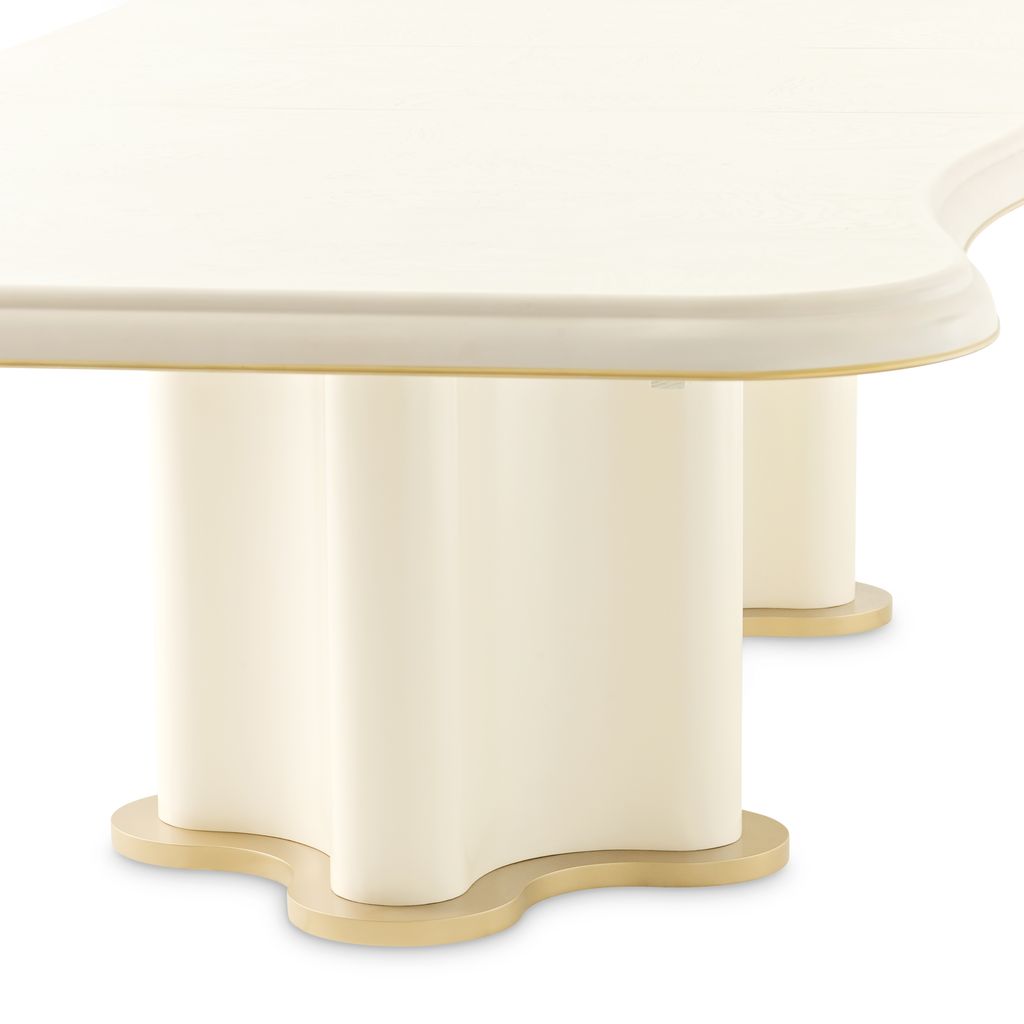 Michael Amini La Terrazza Double Pedestal Dining Table - Creamy Pearl