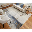 Feizy Clio 39LXF Modern Abstract in Ivory/Blue/Brown