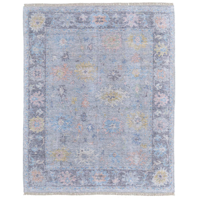 Feizy Caldwell 8979F Transitional Floral & Botanical Rug in Blue/Yellow/Orange