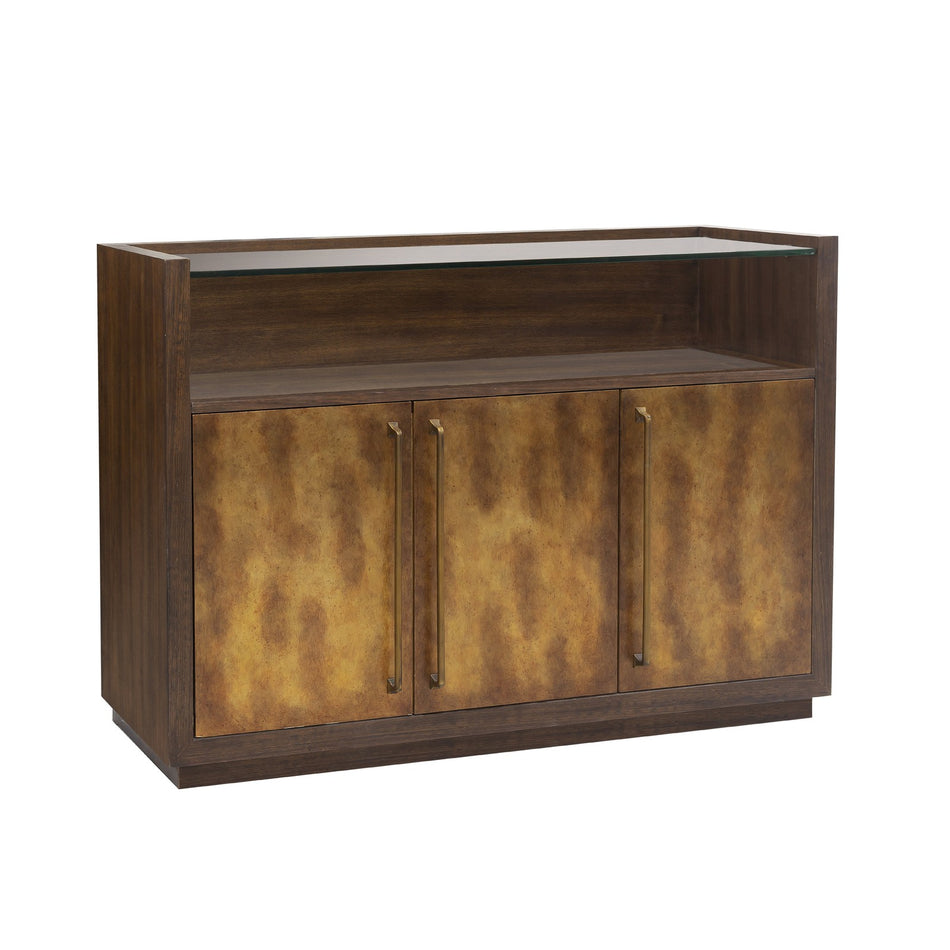 Pulaski Furniture 3 Door Bar Cabinet with Glass Shelves
