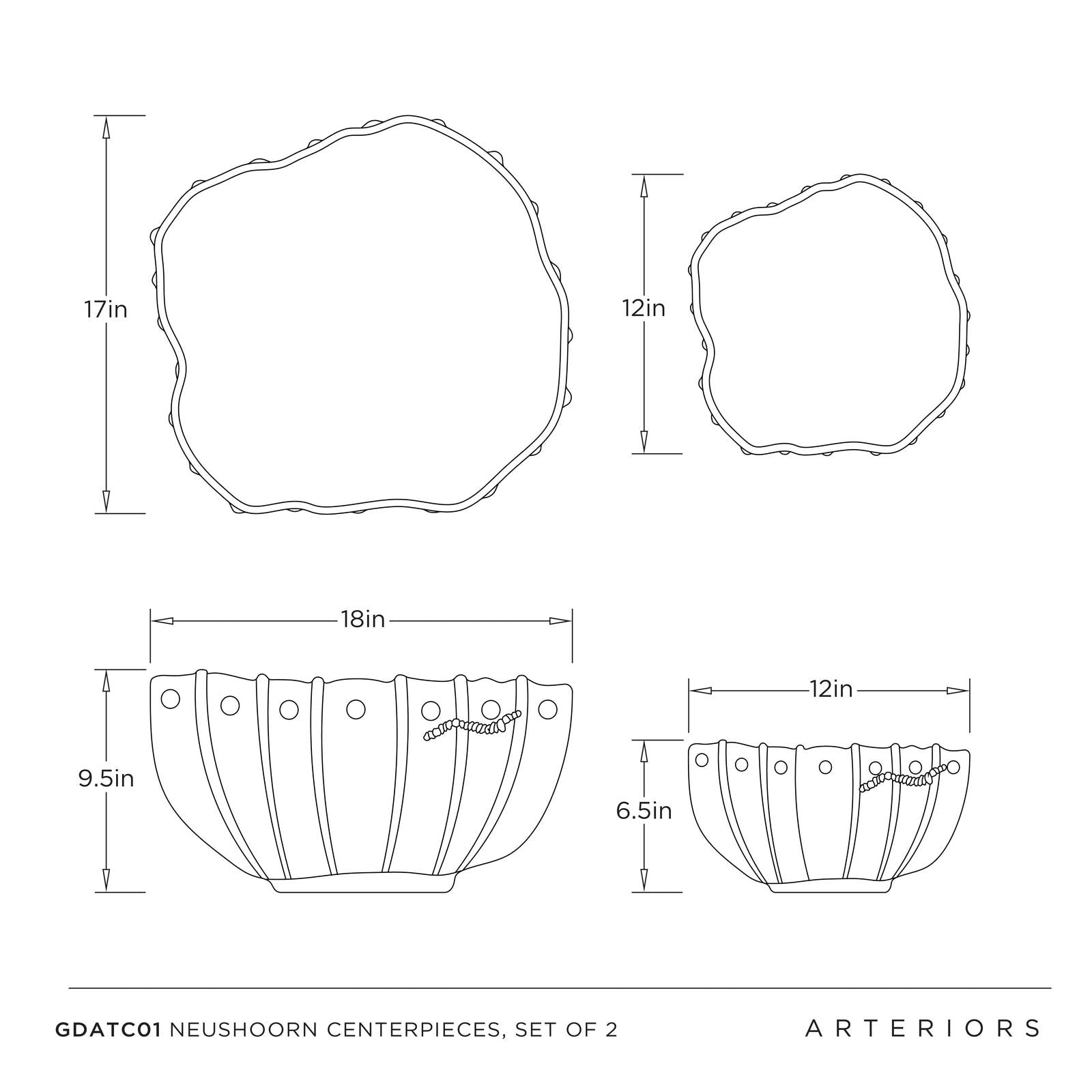 Arteriors Neushoorn Centerpieces Set of 2