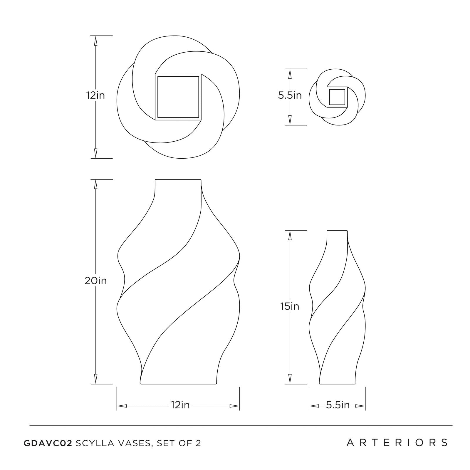 Arteriors Scylla Vases Set of 2