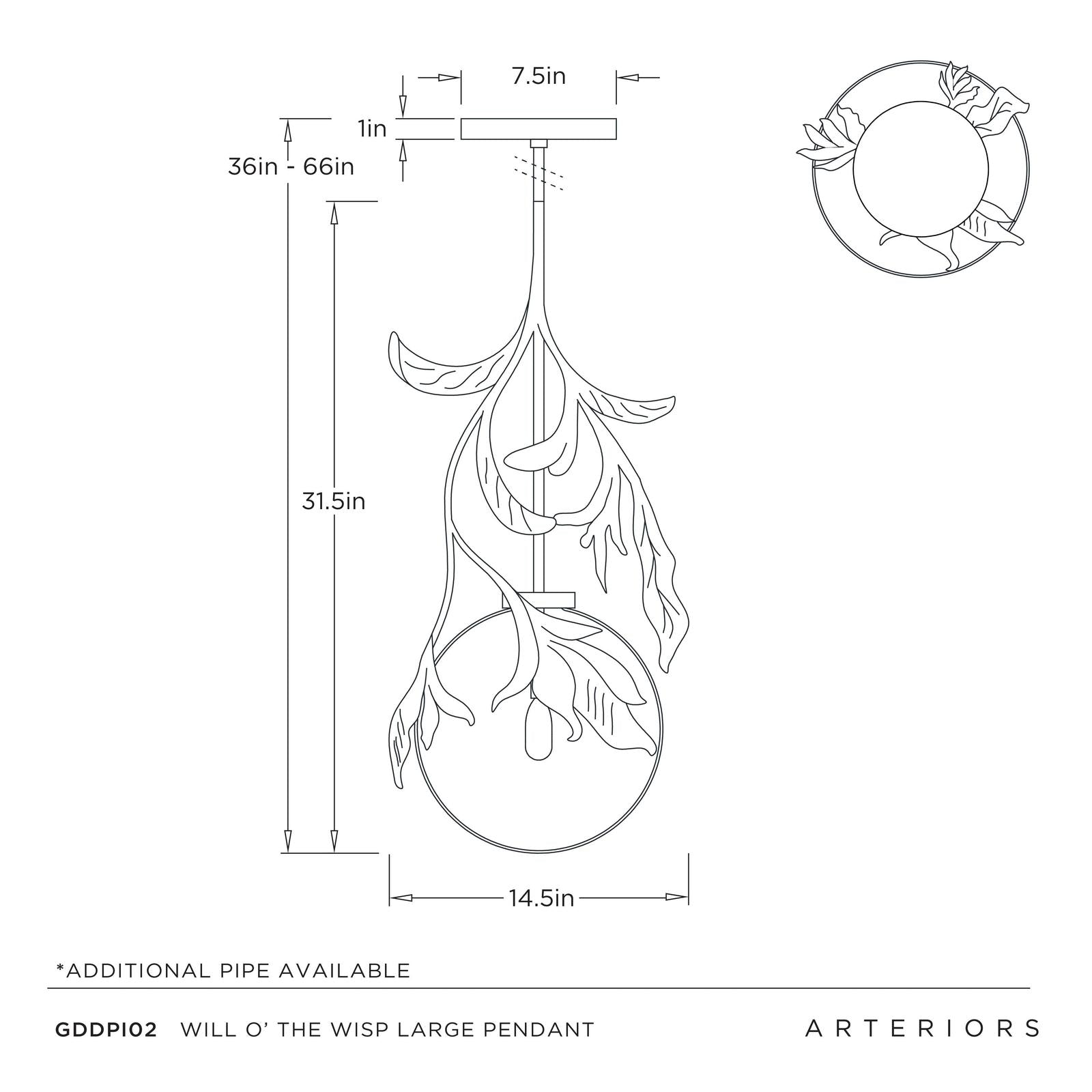 Arteriors Will O' the Wisp Pendant