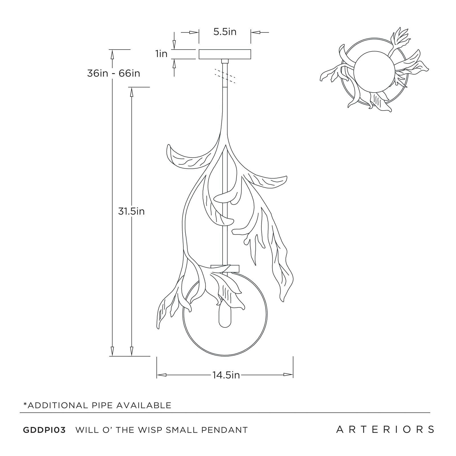 Arteriors Will O' the Wisp Pendant
