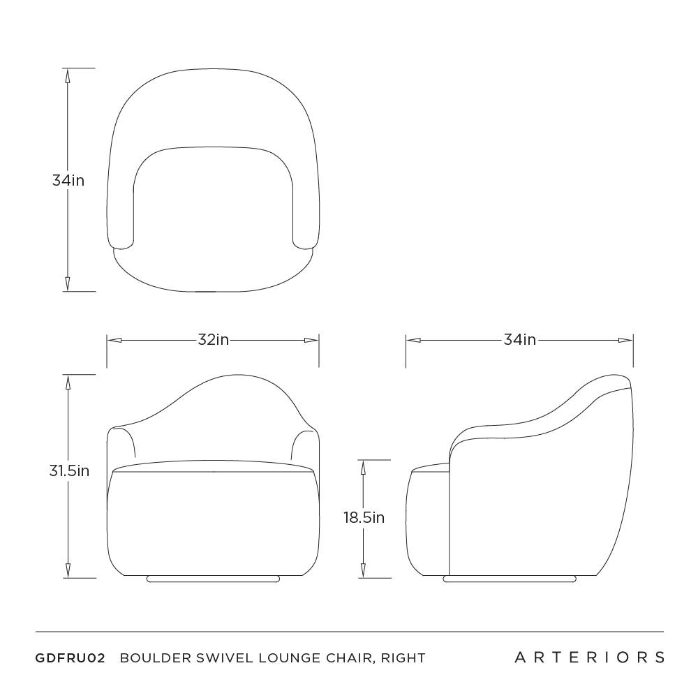 Arteriors Boulder Swivel Lounge Chair