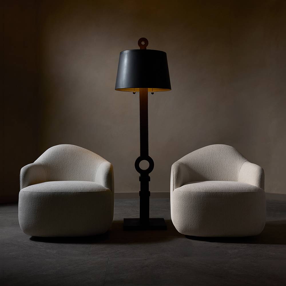 Arteriors Boulder Swivel Lounge Chair