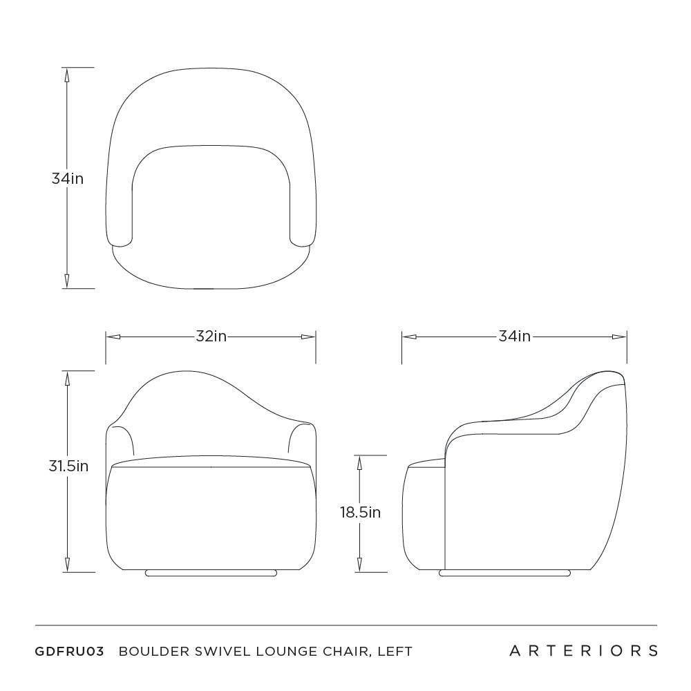 Arteriors Boulder Swivel Lounge Chair