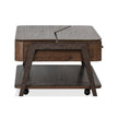 Magnussen Home Hallie Milk Chocolate & Dark Chocolate Lift Top Storage Cocktail Table With Casters