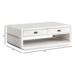 Salt Life Home Sunset Cove Moonlight Pearl Rectangular Cocktail Table with Casters
