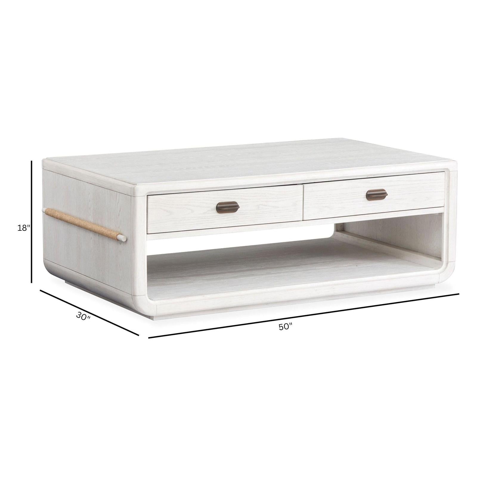 Salt Life Home Sunset Cove Moonlight Pearl Rectangular Cocktail Table with Casters