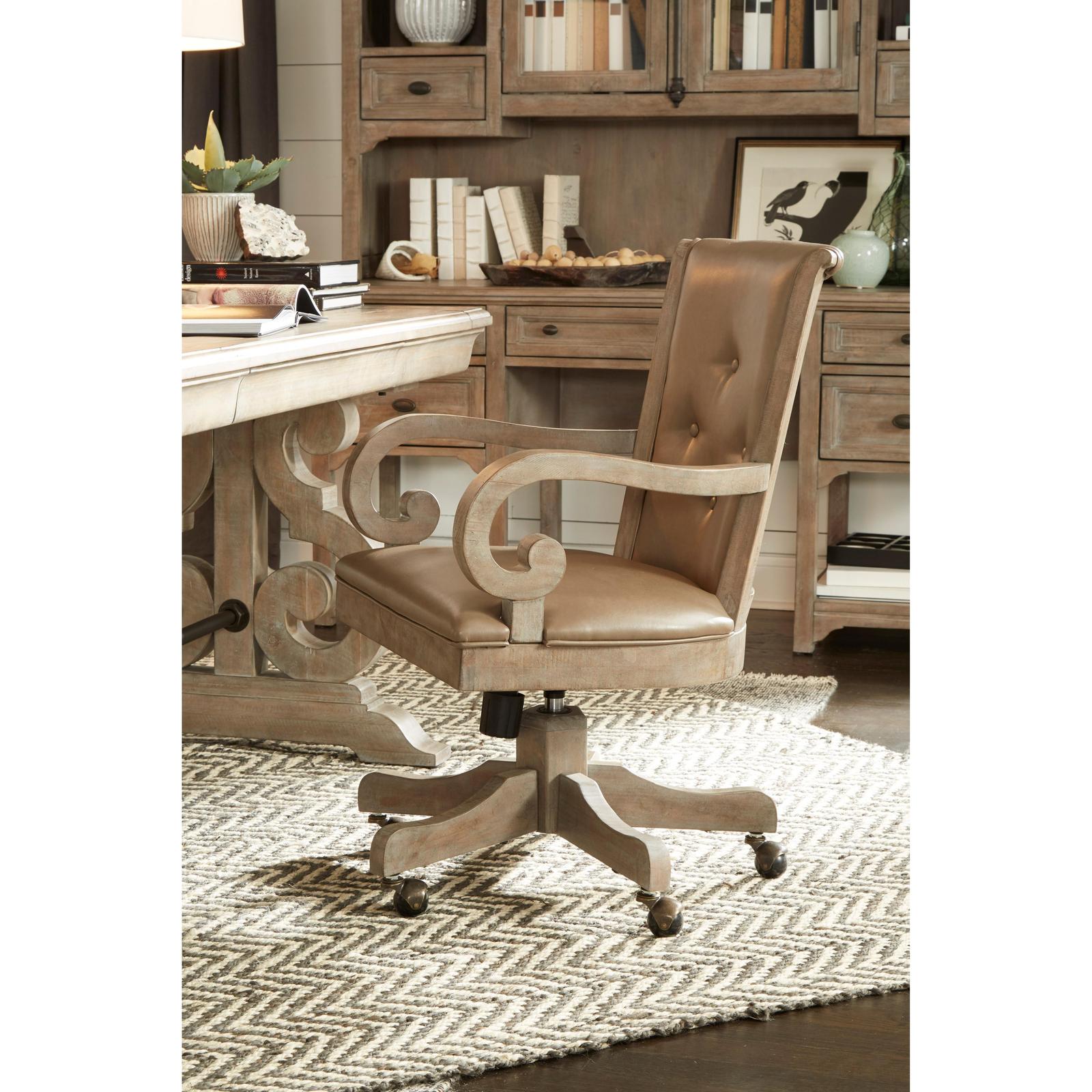 Magnussen Home Tinley Park Dove Tail Grey Fully Upholstered Swivel Chair
