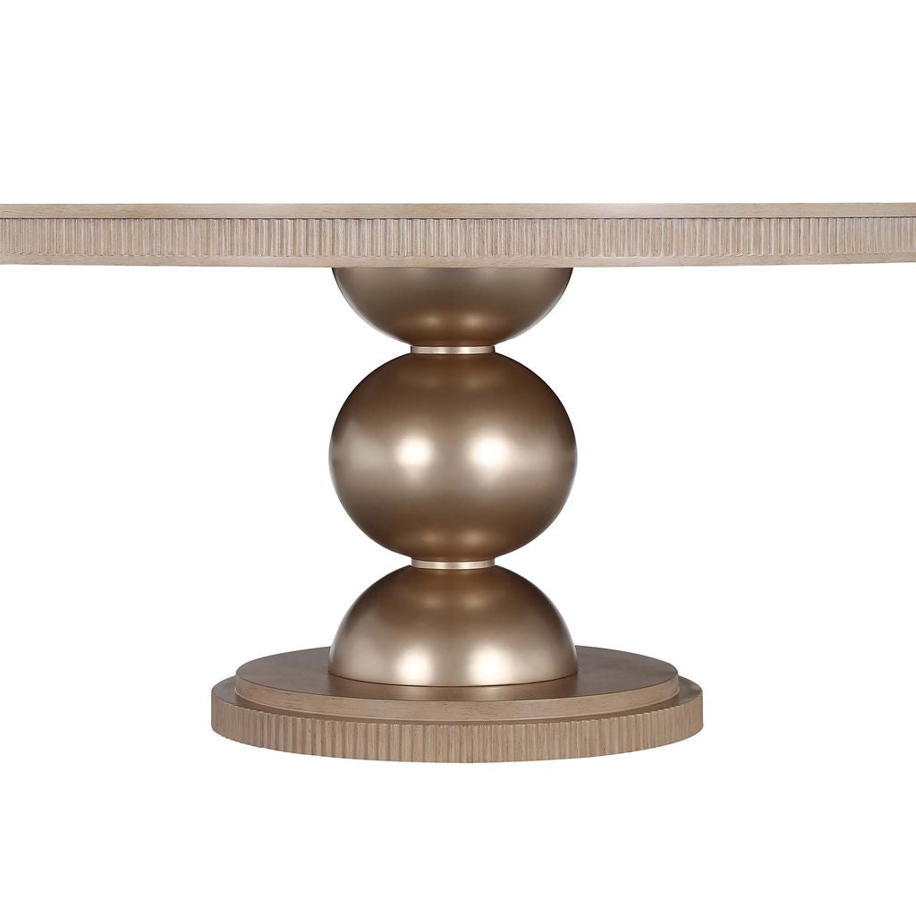 Michael Amini West Kensington Round Dining Table - Sea Salt Caramel