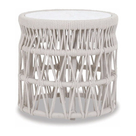 Sunset West Dana End Table with Honed Carrara Marble Top