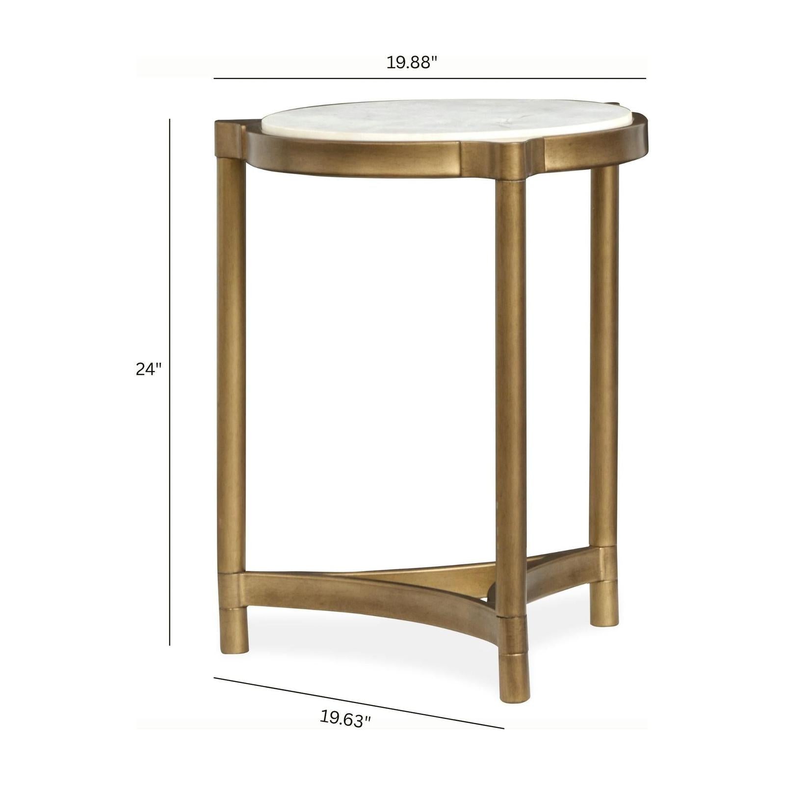Magnussen Home Cassidy Aged Brass & Volakas Classic Round Accent Table