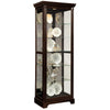 Pulaski Curios Deep Cherry Brown Locking Slide Door 5 Shelf Curio Cabinet