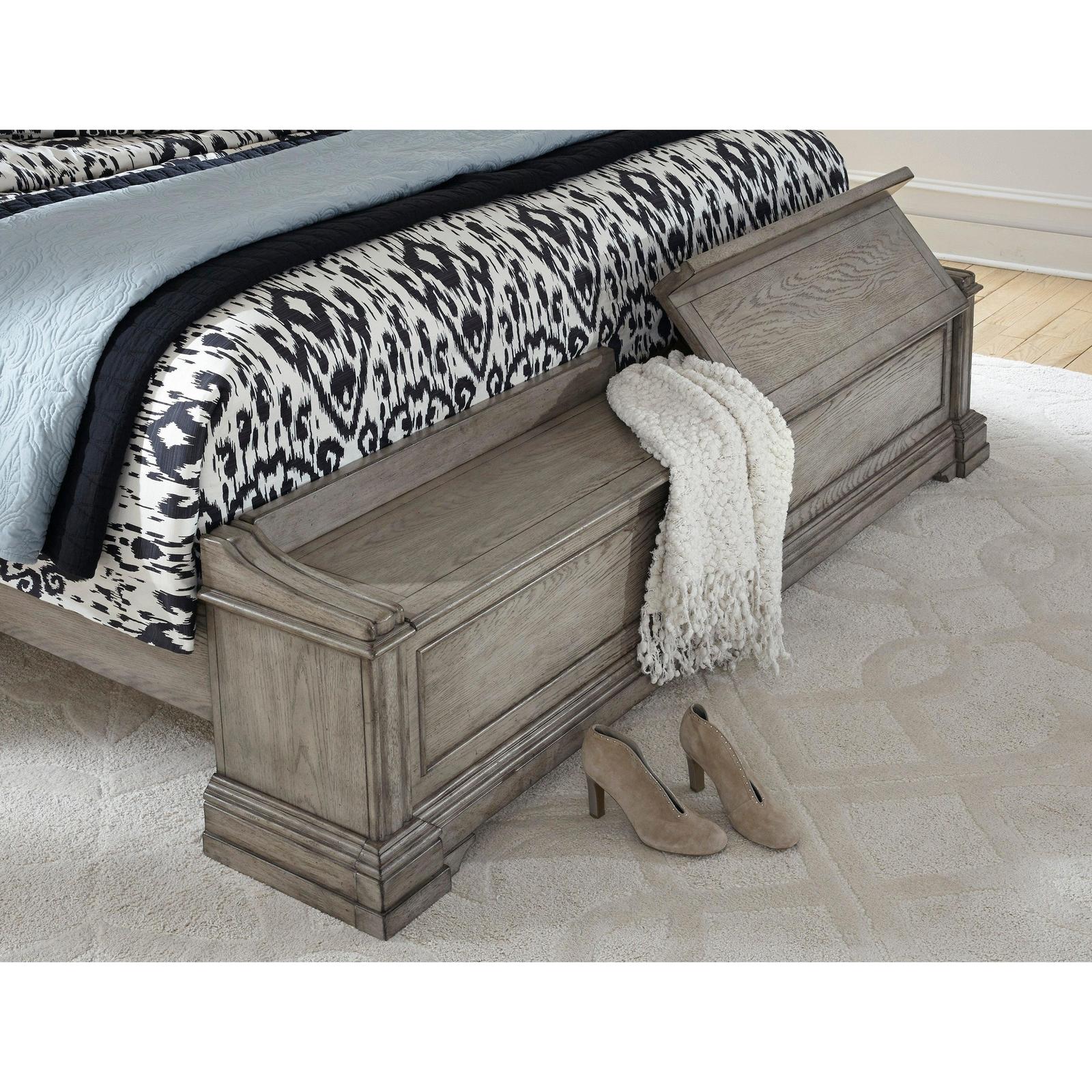 Pulaski Furniture Madison Ridge Heritage Taupe Panel Bed With Blanket Chest Footboard