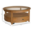 Magnussen Home Durant Honey Brown Round Cocktail Table With Casters