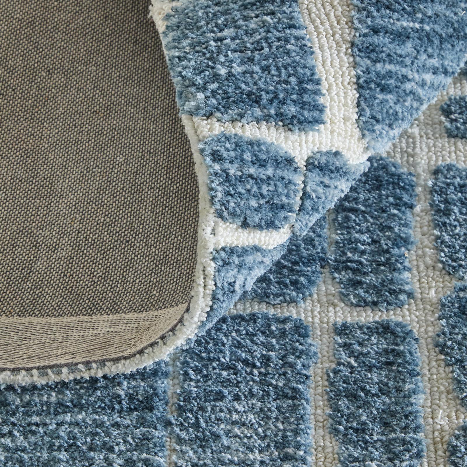 Feizy Colton 8A58F Modern Abstract Rug in Blue/Ivory