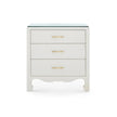 Villa & House Gianna 3-Drawer Side Table with Glass Top