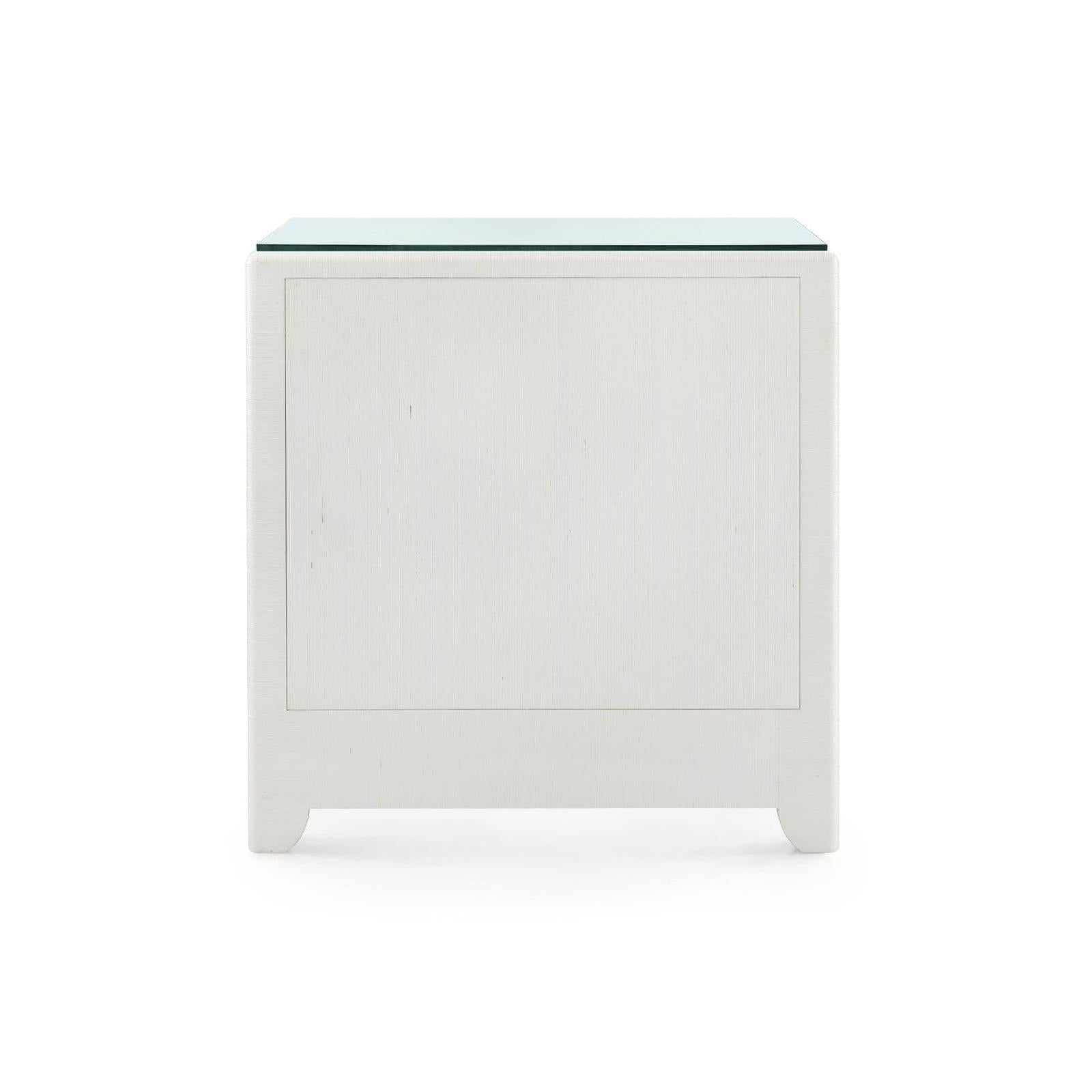 Villa & House Gianna 3-Drawer Side Table with Glass Top