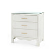 Villa & House Gianna 3-Drawer Side Table with Glass Top