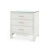 Villa & House Gianna 3-Drawer Side Table with Glass Top