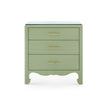 Villa & House Gianna 3-Drawer Side Table with Glass Top