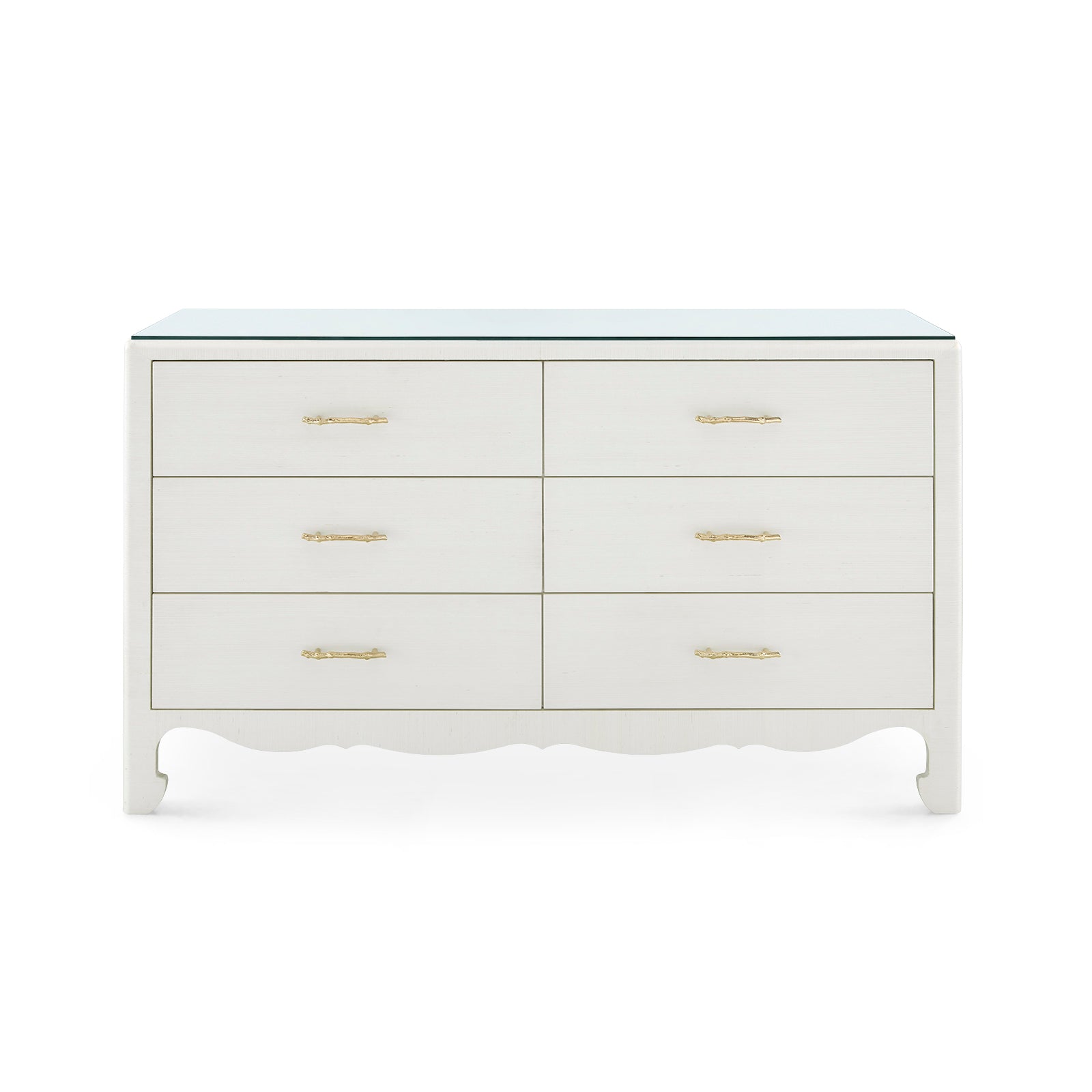 Villa & House Gianna Extra Large 6-Drawer with Glass Top