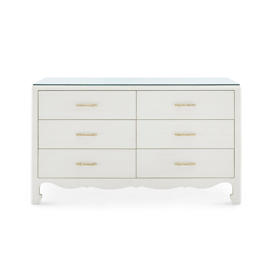 Villa & House Gianna Extra Large 6-Drawer with Glass Top