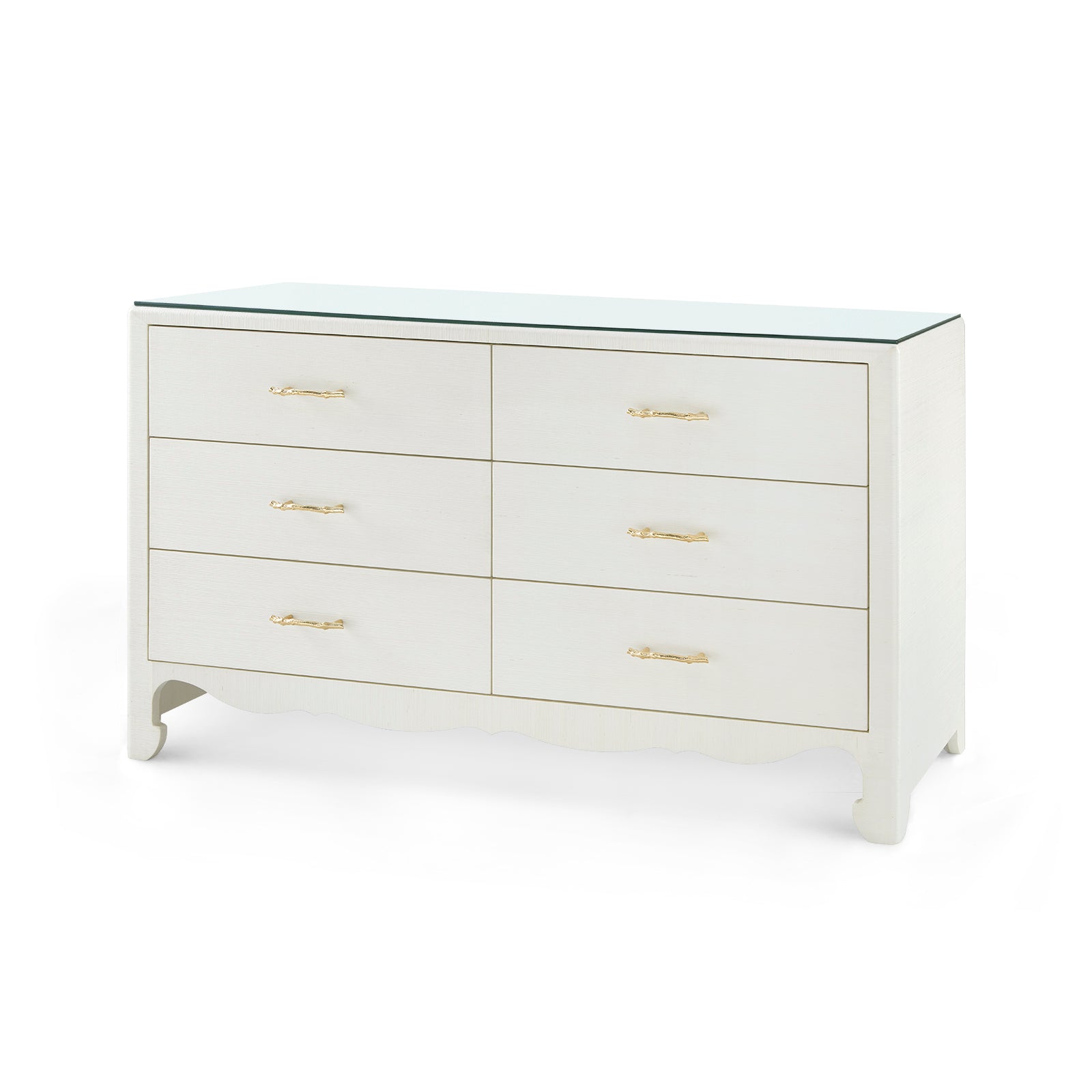 Villa & House Gianna Extra Large 6-Drawer with Glass Top