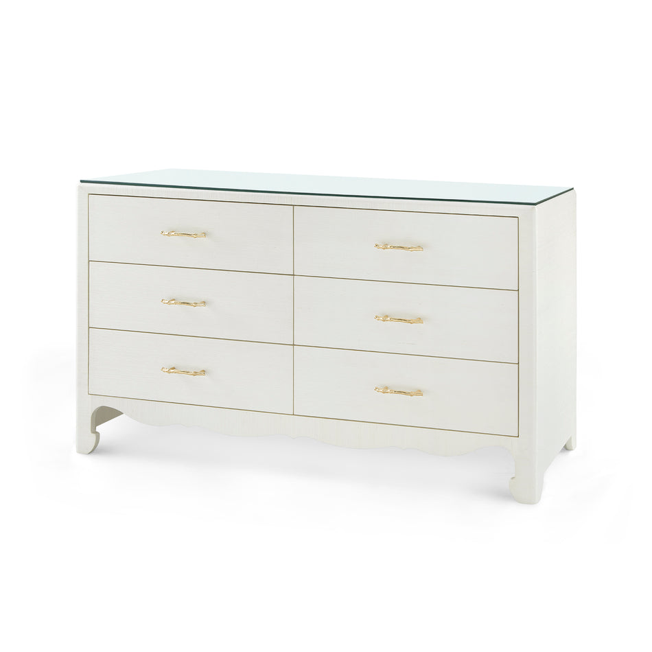 Villa & House Gianna Extra Large 6-Drawer with Glass Top